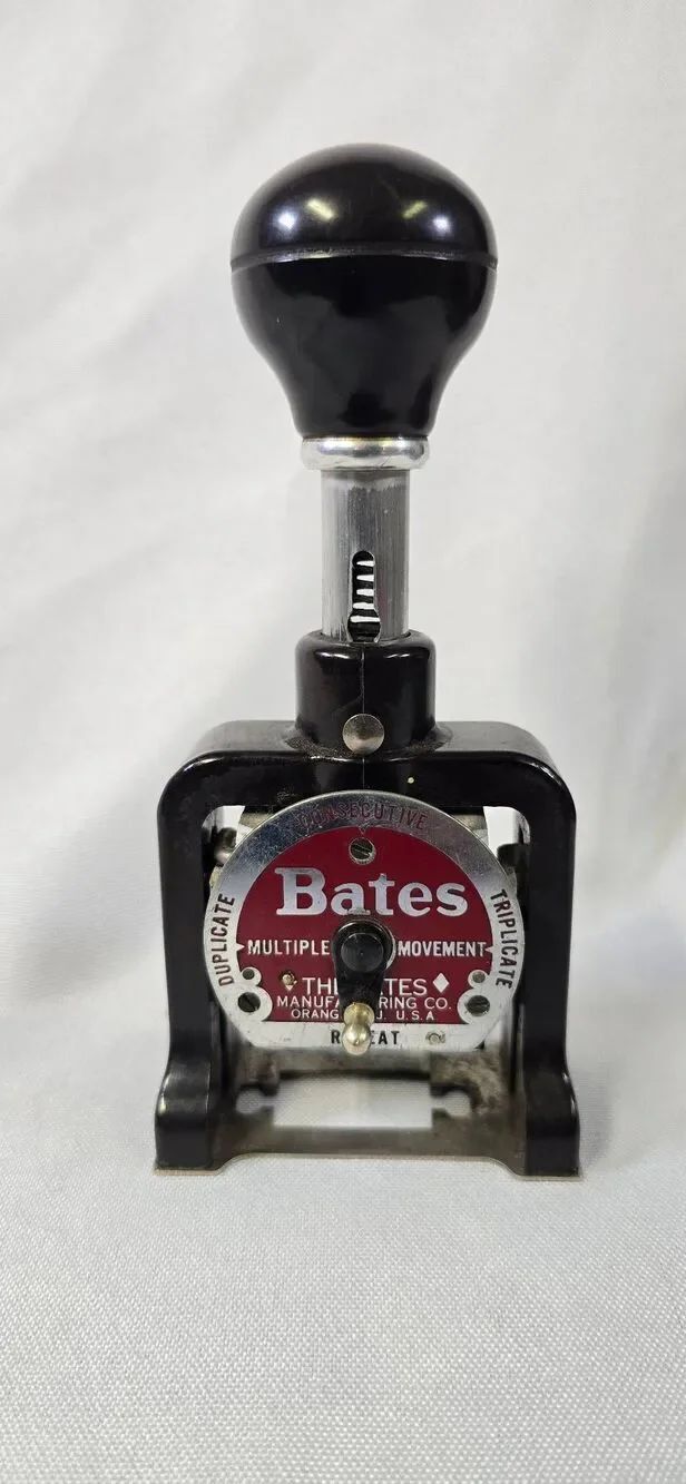 Vintage Bates Multiple Movement Numbering Machine | 6-Wheel Automatic Stamp Stam